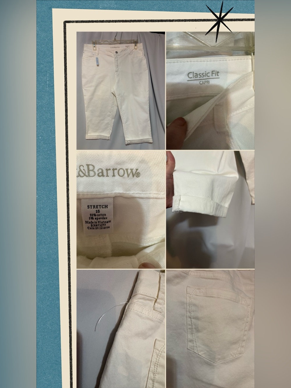 croft & barrow White Capri Pants #2186